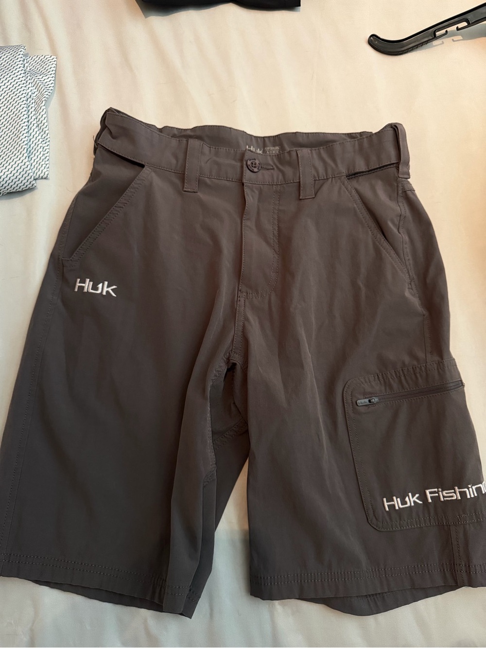 Huk Fishing Logo Performance Shorts in Dark Gray
